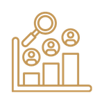 Icono de análisis de competencia digital y mercado online