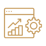 Icono de estrategia de posicionamiento web y optimización SEO para buscadores