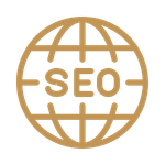 Icono de integración total de contenido SEO, redes sociales y pauta digital en estrategia 360
