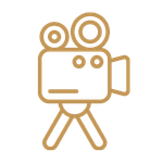 Icono de producción de contenido creativo y multimedia para marcas